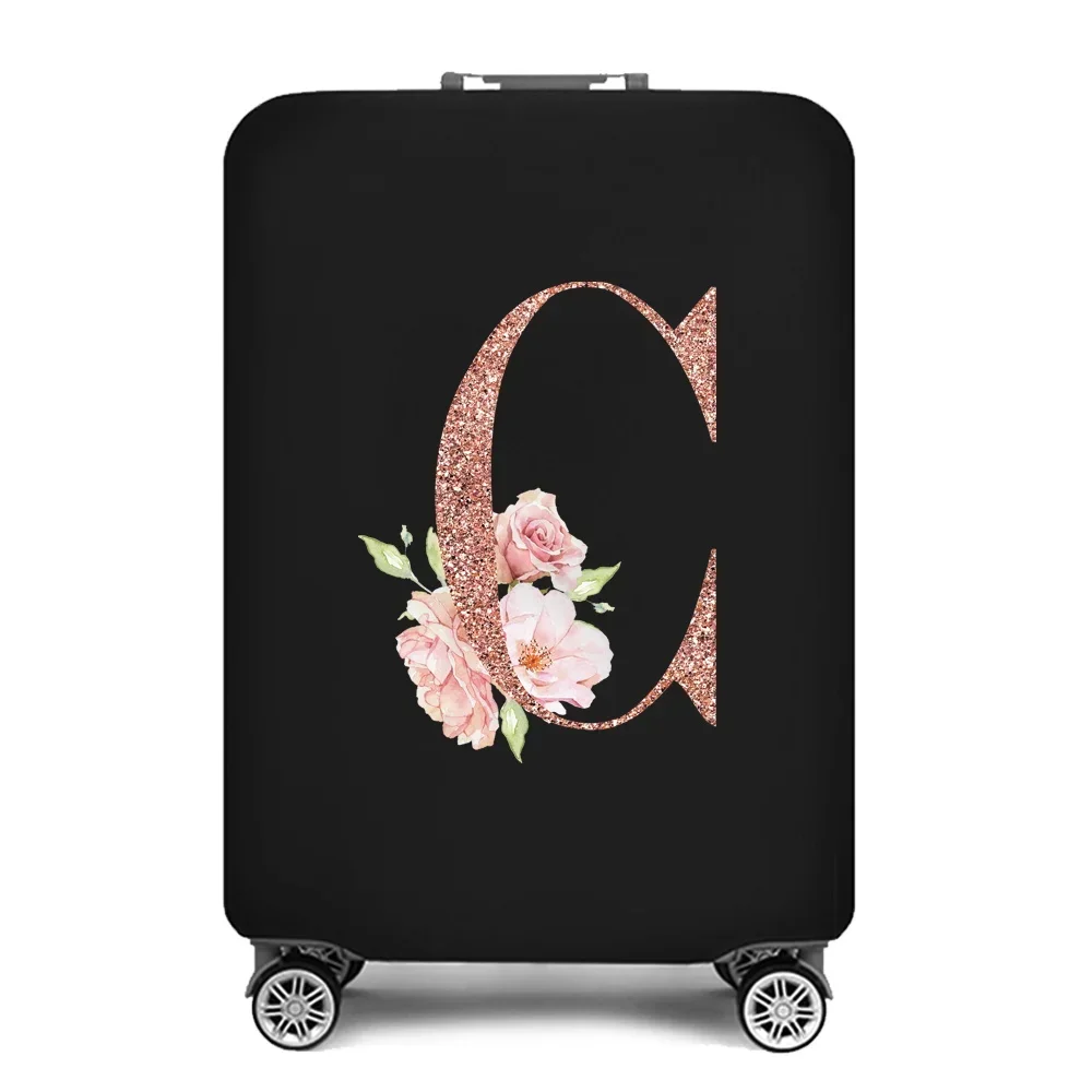 Portable Thick Elastic Luggage Protective Cover Simplicity Dust Cover Anti-Scratch Protective Rose Gold Print Travel Accessories