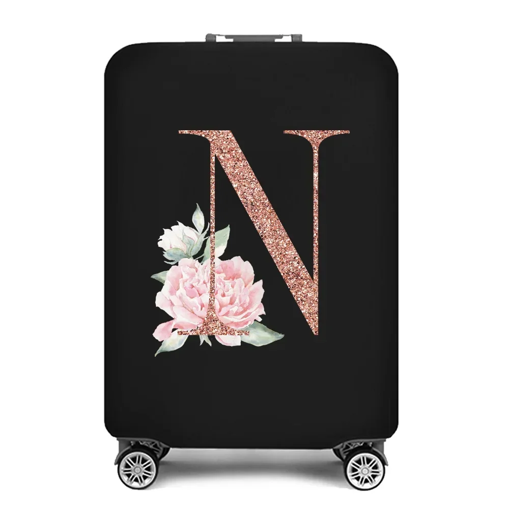 Portable Thick Elastic Luggage Protective Cover Simplicity Dust Cover Anti-Scratch Protective Rose Gold Print Travel Accessories