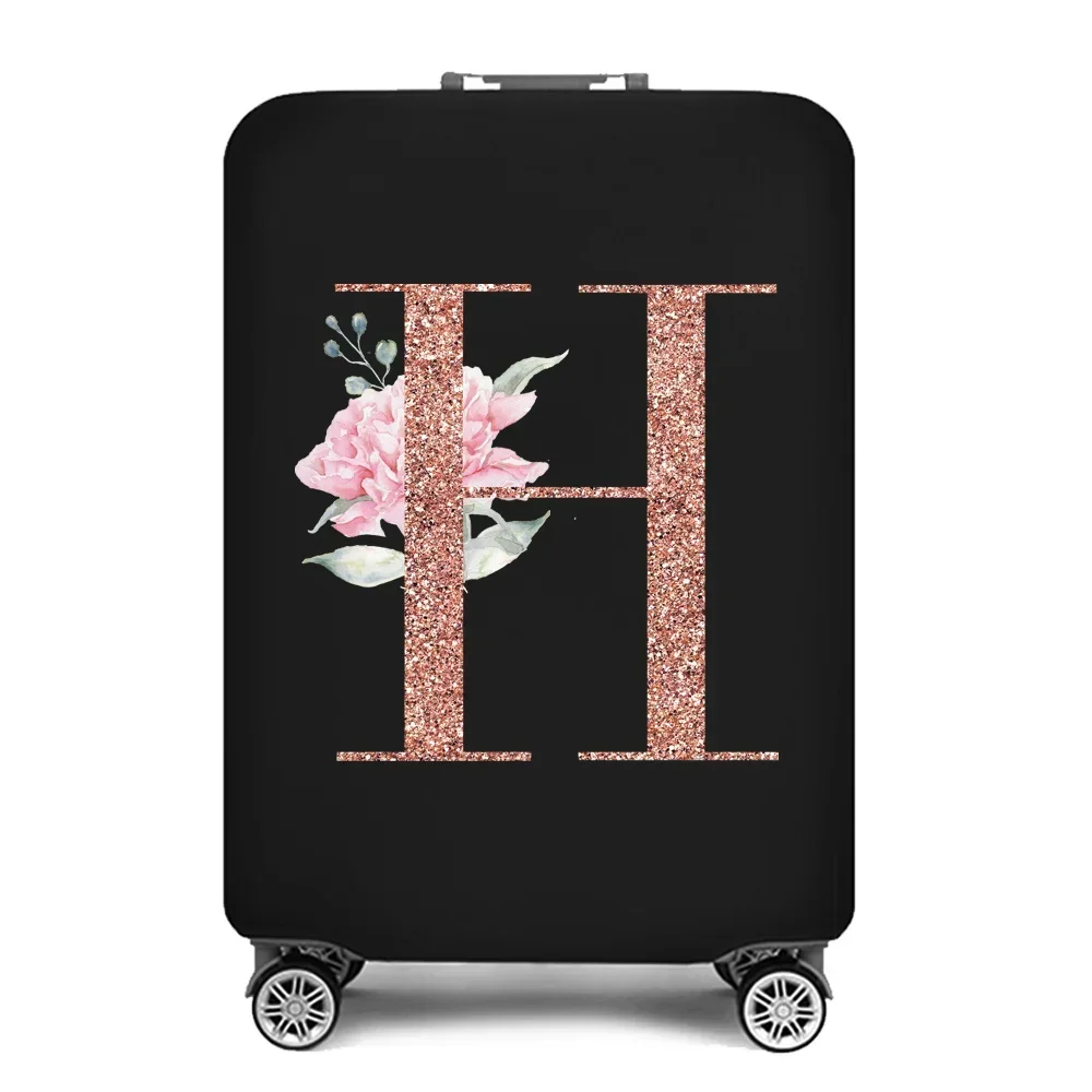 Portable Thick Elastic Luggage Protective Cover Simplicity Dust Cover Anti-Scratch Protective Rose Gold Print Travel Accessories