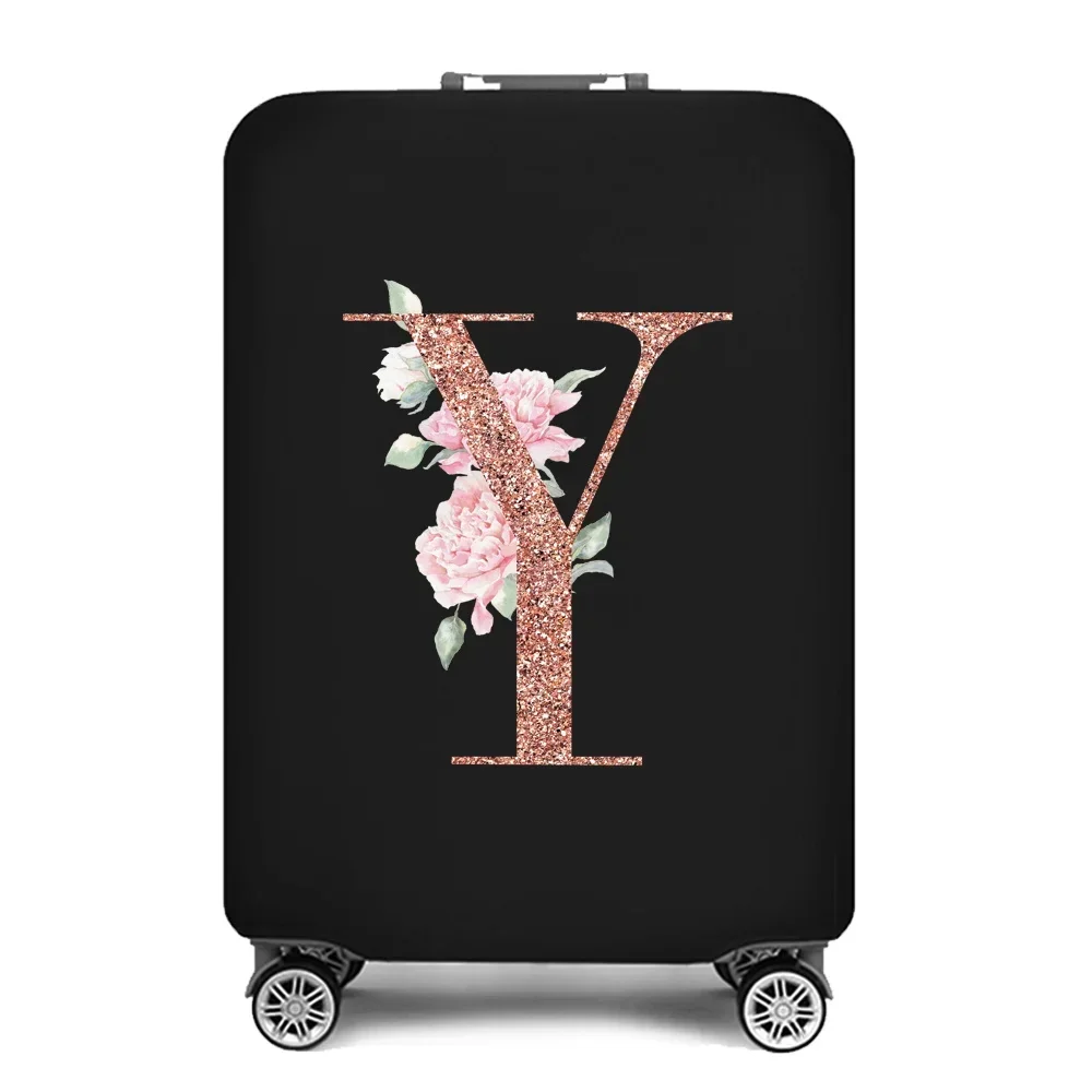 Portable Thick Elastic Luggage Protective Cover Simplicity Dust Cover Anti-Scratch Protective Rose Gold Print Travel Accessories
