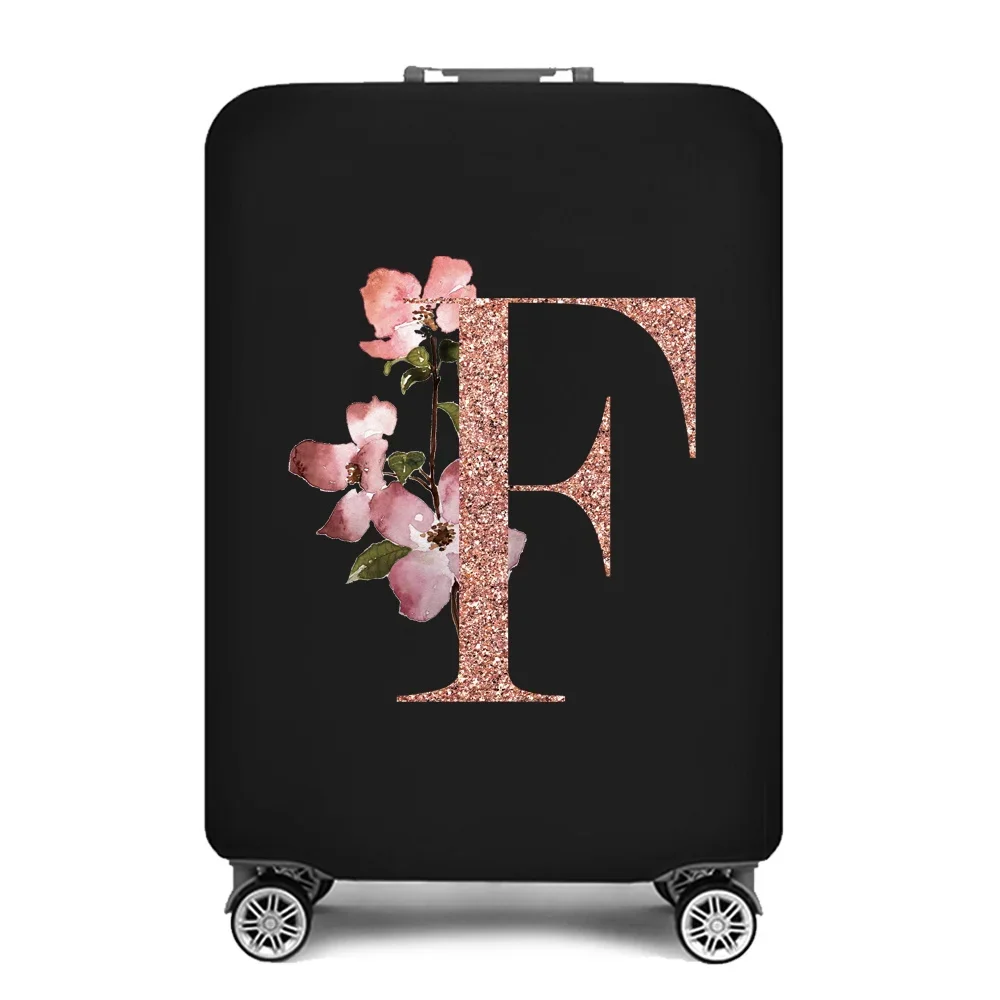 Portable Thick Elastic Luggage Protective Cover Simplicity Dust Cover Anti-Scratch Protective Rose Gold Print Travel Accessories