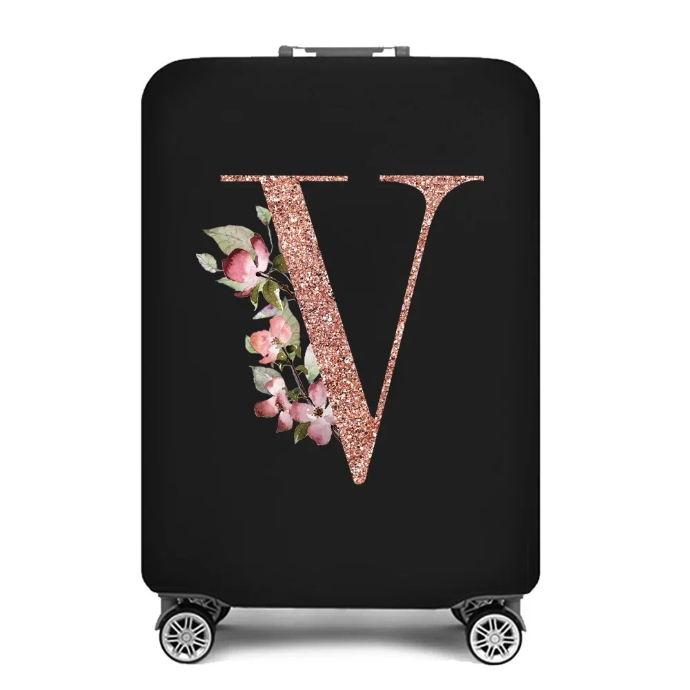 Portable Thick Elastic Luggage Protective Cover Simplicity Dust Cover Anti-Scratch Protective Rose Gold Print Travel Accessories