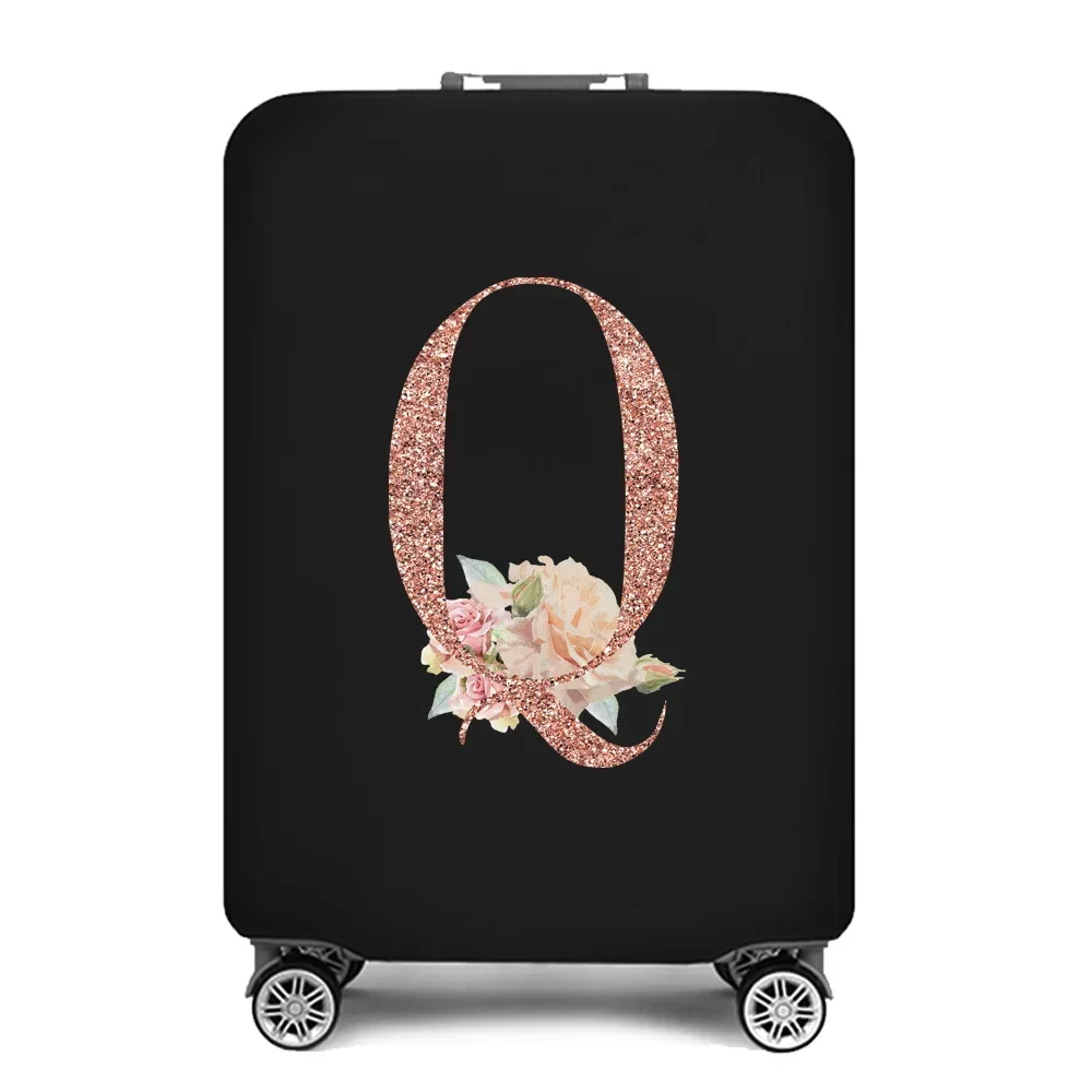 Portable Thick Elastic Luggage Protective Cover Simplicity Dust Cover Anti-Scratch Protective Rose Gold Print Travel Accessories