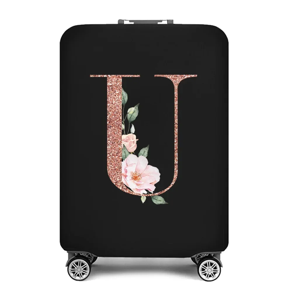 Portable Thick Elastic Luggage Protective Cover Simplicity Dust Cover Anti-Scratch Protective Rose Gold Print Travel Accessories