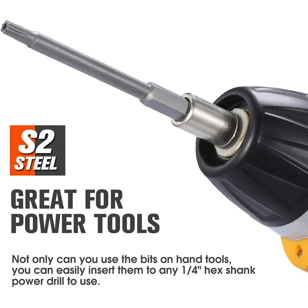 11 PCS Torx Security Bit Set S2 Steel Magnetic Security Screwdriver Set 50/100mm Star Screwdriver Set for Shark Vacuum T6-T40