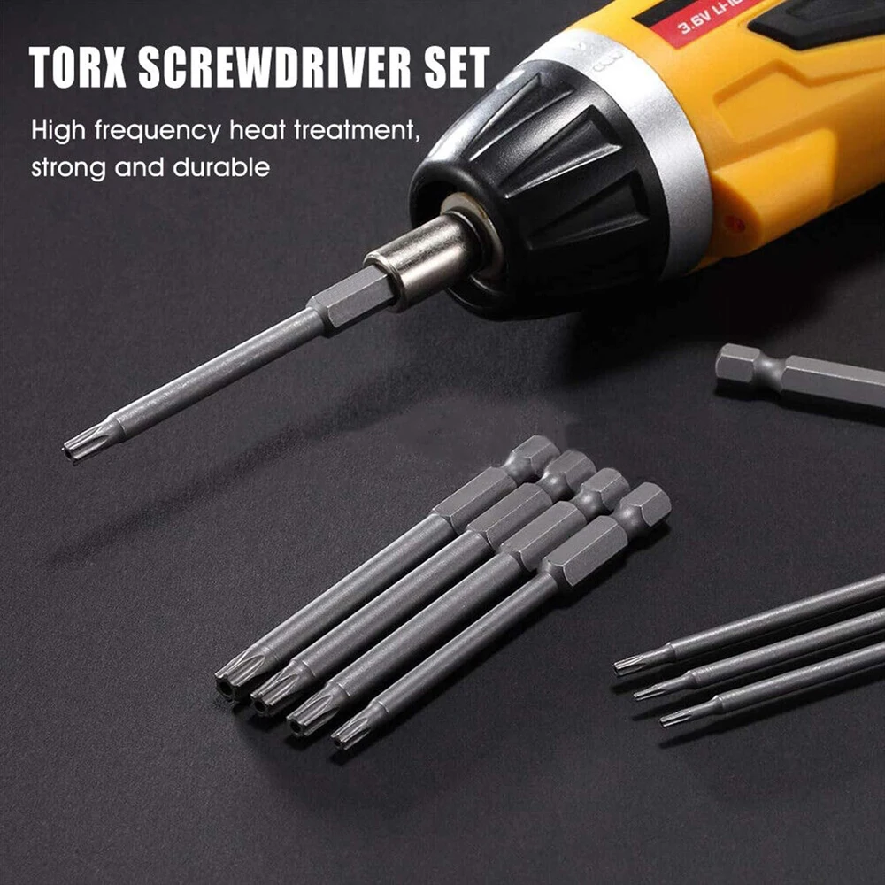 11 PCS Torx Security Bit Set S2 Steel Magnetic Security Screwdriver Set 50/100mm Star Screwdriver Set for Shark Vacuum T6-T40