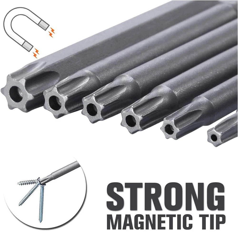 11 PCS Torx Security Bit Set S2 Steel Magnetic Security Screwdriver Set 50/100mm Star Screwdriver Set for Shark Vacuum T6-T40