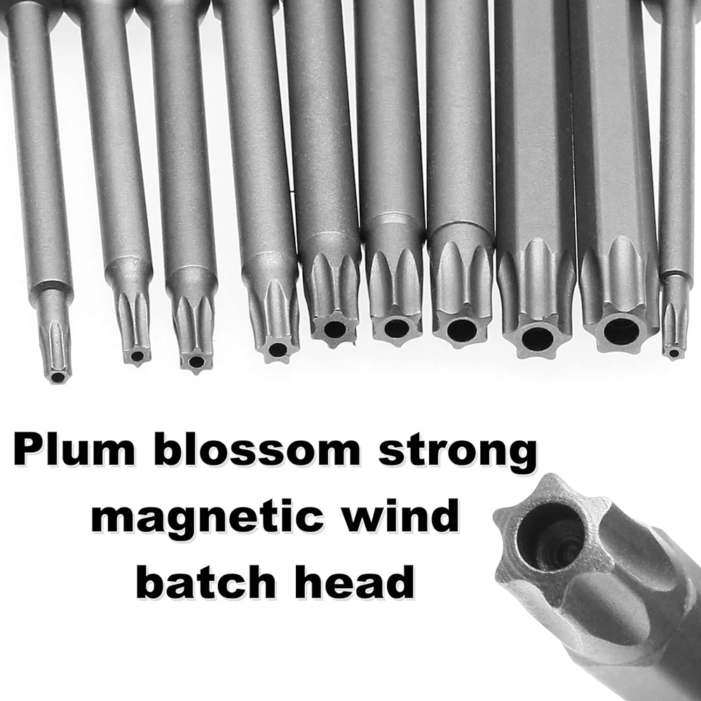 11 PCS Torx Security Bit Set S2 Steel Magnetic Security Screwdriver Set 50/100mm Star Screwdriver Set for Shark Vacuum T6-T40