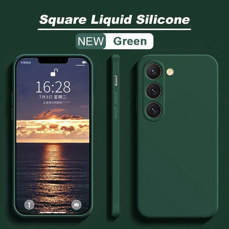 S26 S25 Ultra Case Square Liquid Silicone Phone Case For Samsung Galaxy S26 S25 S24 S23 S22 Ultra Plus S26Ultra Cases Soft Cover