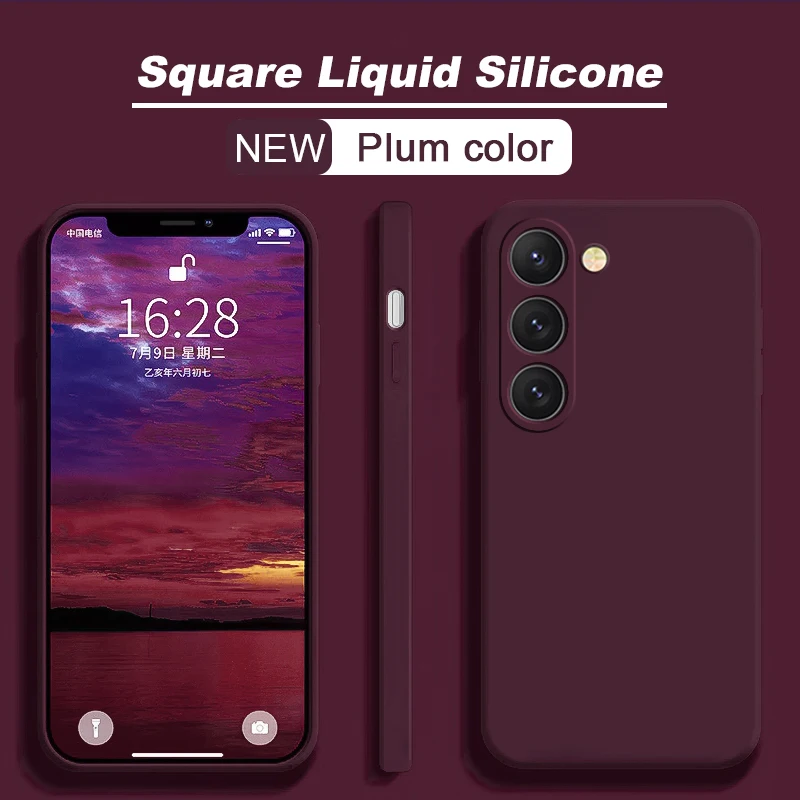 S26 S25 Ultra Case Square Liquid Silicone Phone Case For Samsung Galaxy S26 S25 S24 S23 S22 Ultra Plus S26Ultra Cases Soft Cover
