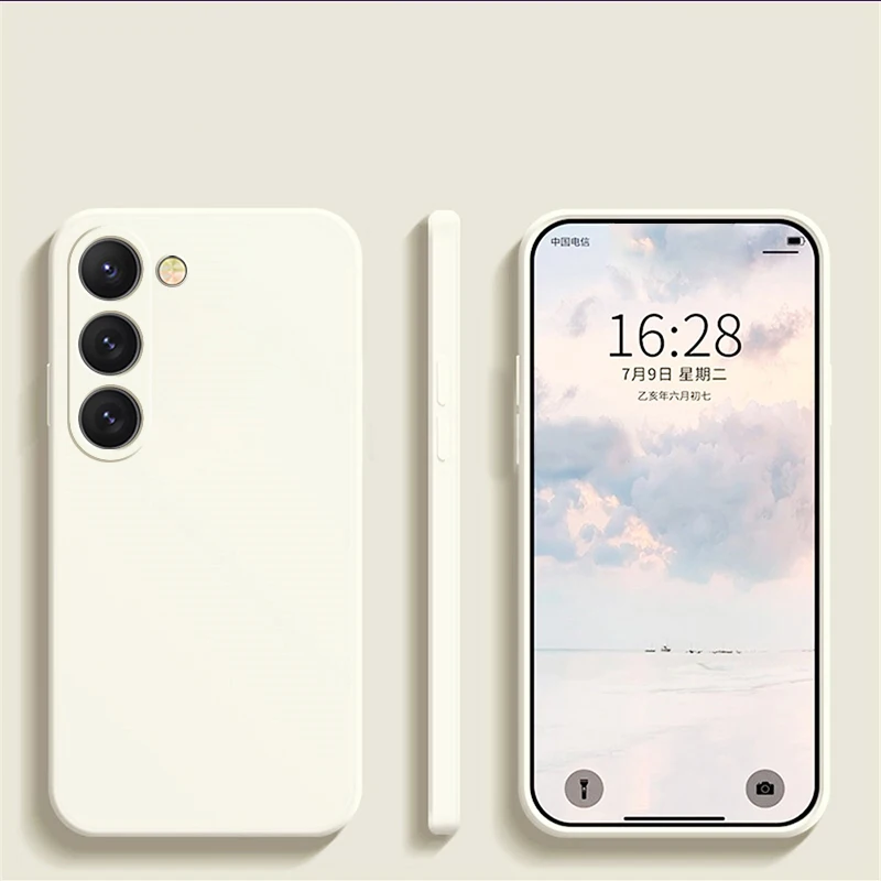 S26 S25 Ultra Case Square Liquid Silicone Phone Case For Samsung Galaxy S26 S25 S24 S23 S22 Ultra Plus S26Ultra Cases Soft Cover