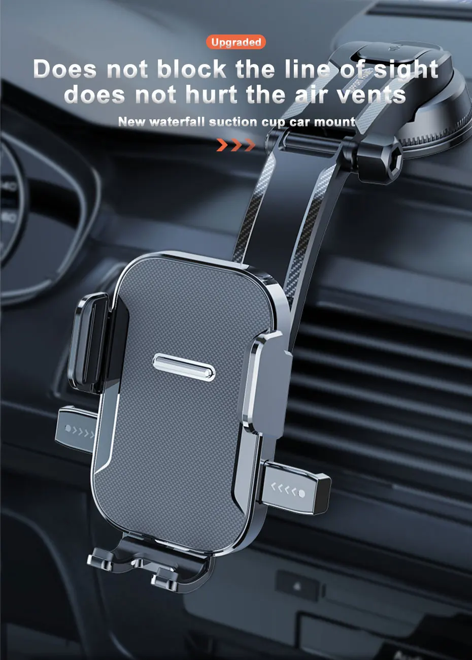 SEAMETAL Car Dashboard Phone Bracket Universal Auto Cellphone Stand For GPS Navigation Universal Desk Windshield Hanging Holder