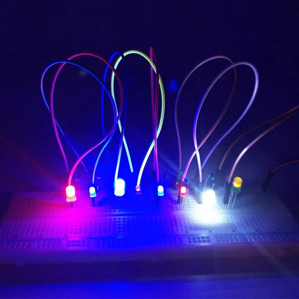 100PCS/lot 3mm 5mm F3 F5 Round LED Ultra Bright White Green Yellow Blue White Red Light Emitting Diode For Diy Kit