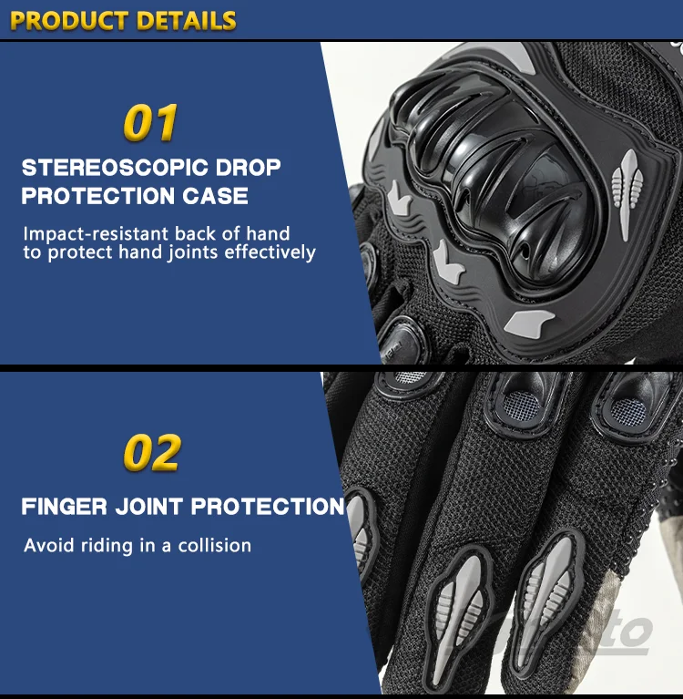 Summer Breathable Full Finger Motorcycle Gloves Non-slip Wear-resistant Motocross Racing Gloves Touch Screen Moto Biker Gloves