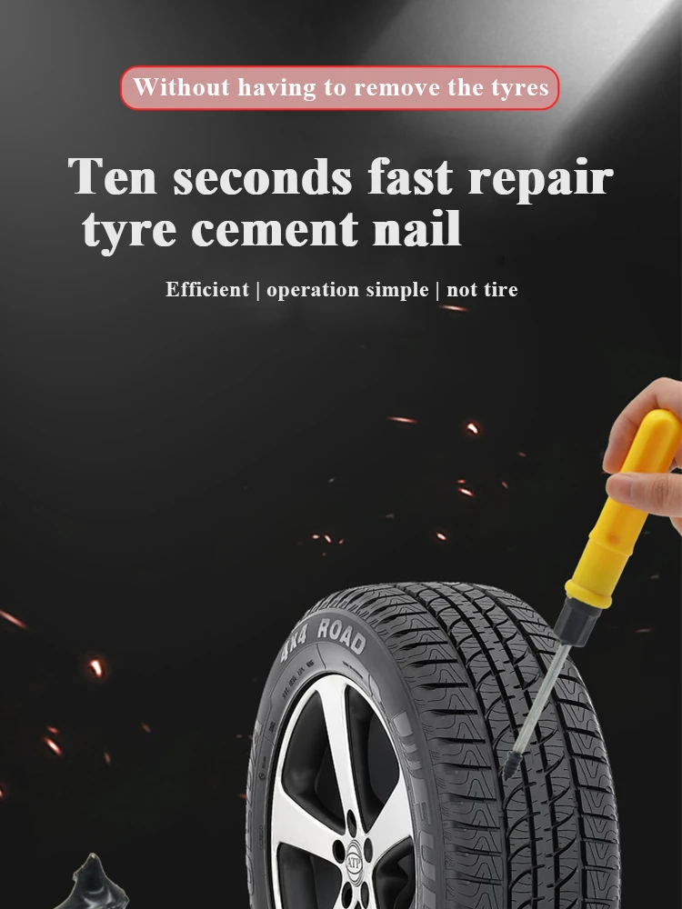 10/30Pcs Car Tyre Repair Rubber Nail Set Universal Car Motorcycle Tyre Repair Nails Truck Scooter Bike Tire Puncture Repair Tool