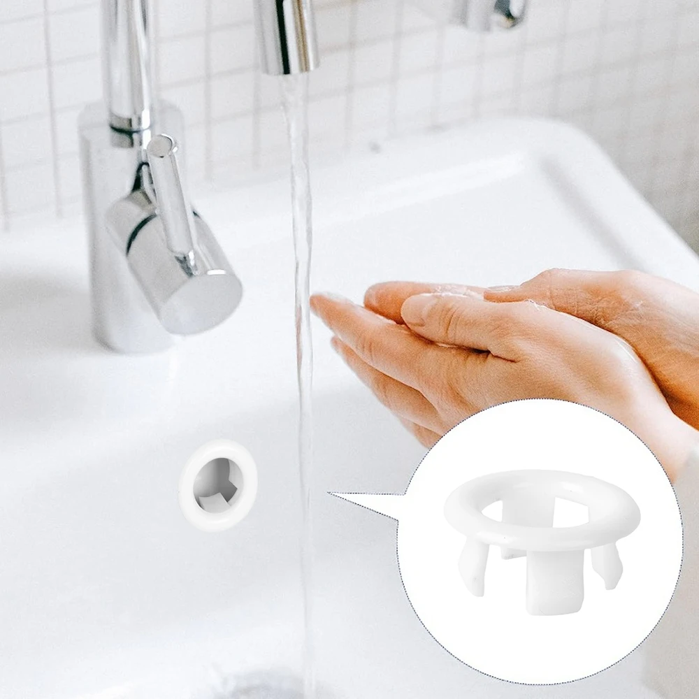 4/1Pcs Sink Overflow Ring Cover Replacement Bathroom Basin Trim Bath Round Plastic Sink Overflow Hole Covers Kitchen Accessories
