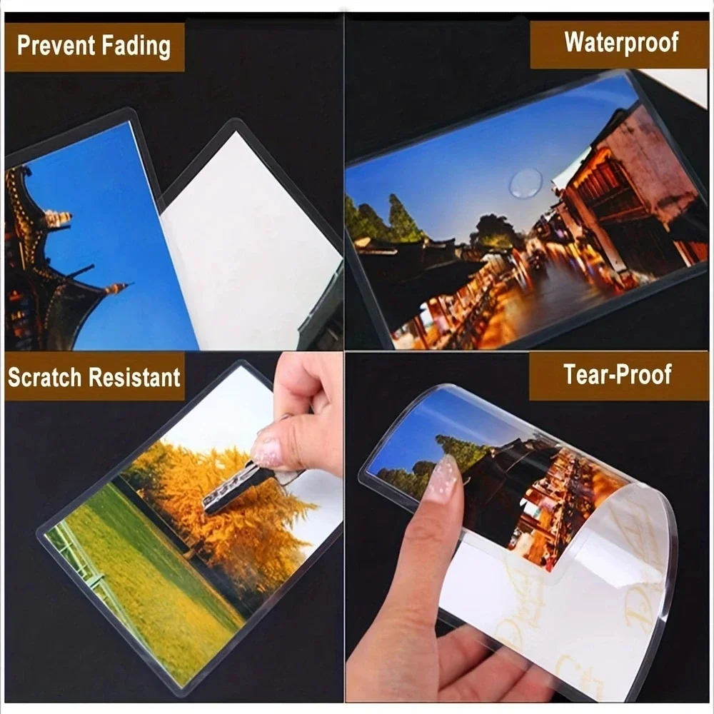 100pcs Thermal Laminating Film PET For Photo/Files/Card/Picture Lamination Pouch Laminator Hot Laminator Film