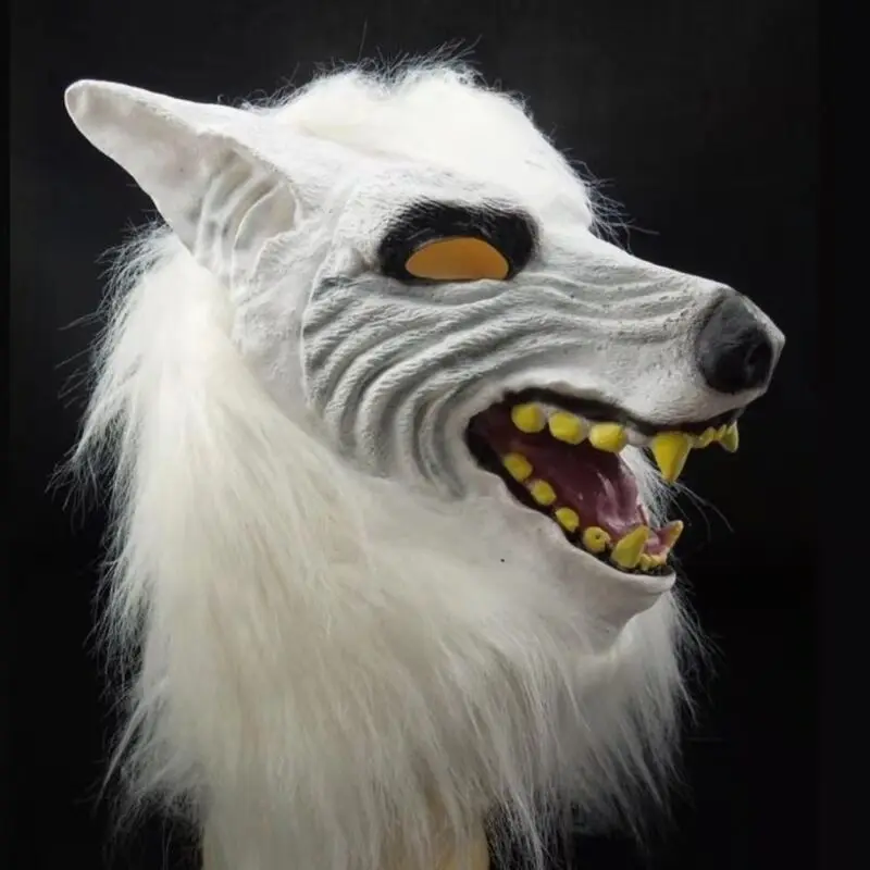 Men Brown Horse Masks Funny Horse Head Mask Latex Wolf Animal Mask Novelty Halloween Cosplay Costumes Headgear Mascara De Latex