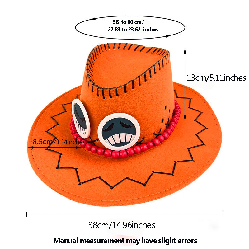 Retro Luminous Pirate Cowboy Hat, Glow In The Dark Headwear for Men Women Halloween Cosplay Props