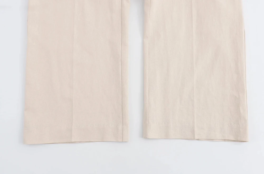 Women's Straight Pants with Front Pockets, High Elastic Waist, Drawstrings, Female Trousers, Chic Fashion