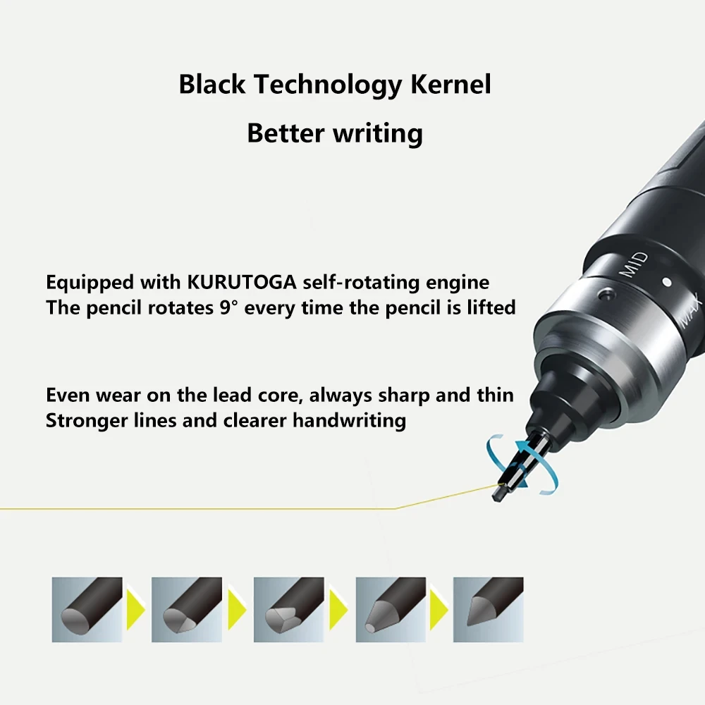 Japan Uni Mechanical Pencil M5-5000 Automatic Core Black Technology KuruToga DIVE Self Rotating Pencil For Drawing Writing Art