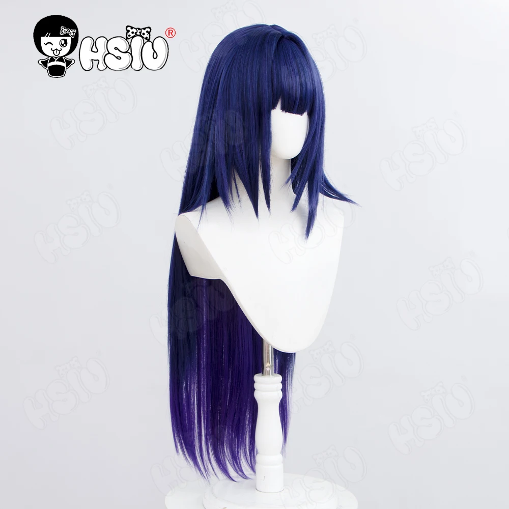 Raiden Mei Cosplay Wig HSIU 80CM Dark Blue Gradient Dark Purple Long Hair Synthetic Wig+Wig Cap Game Honkai Impact 3 Cosplay Wig