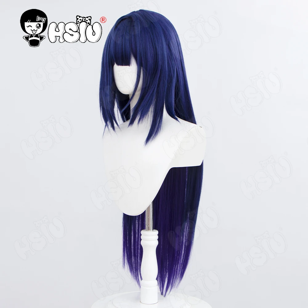Raiden Mei Cosplay Wig HSIU 80CM Dark Blue Gradient Dark Purple Long Hair Synthetic Wig+Wig Cap Game Honkai Impact 3 Cosplay Wig