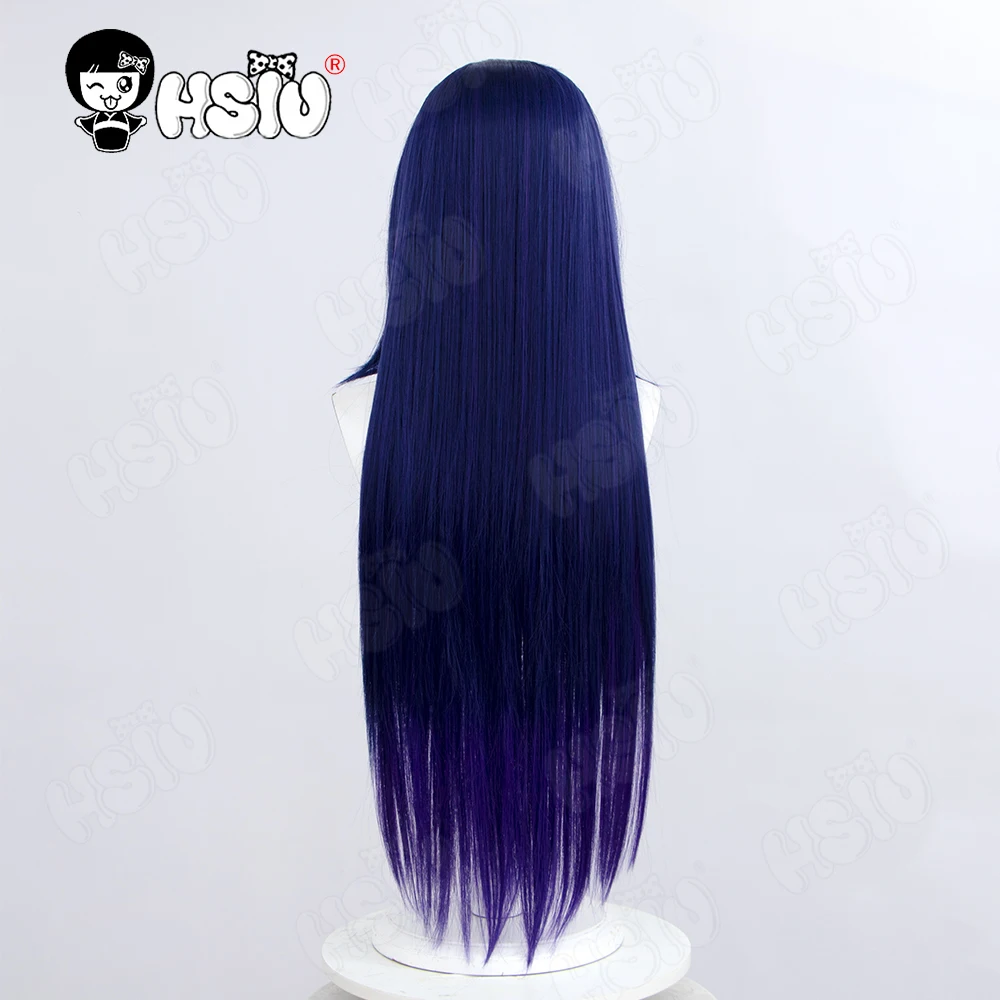 Raiden Mei Cosplay Wig HSIU 80CM Dark Blue Gradient Dark Purple Long Hair Synthetic Wig+Wig Cap Game Honkai Impact 3 Cosplay Wig