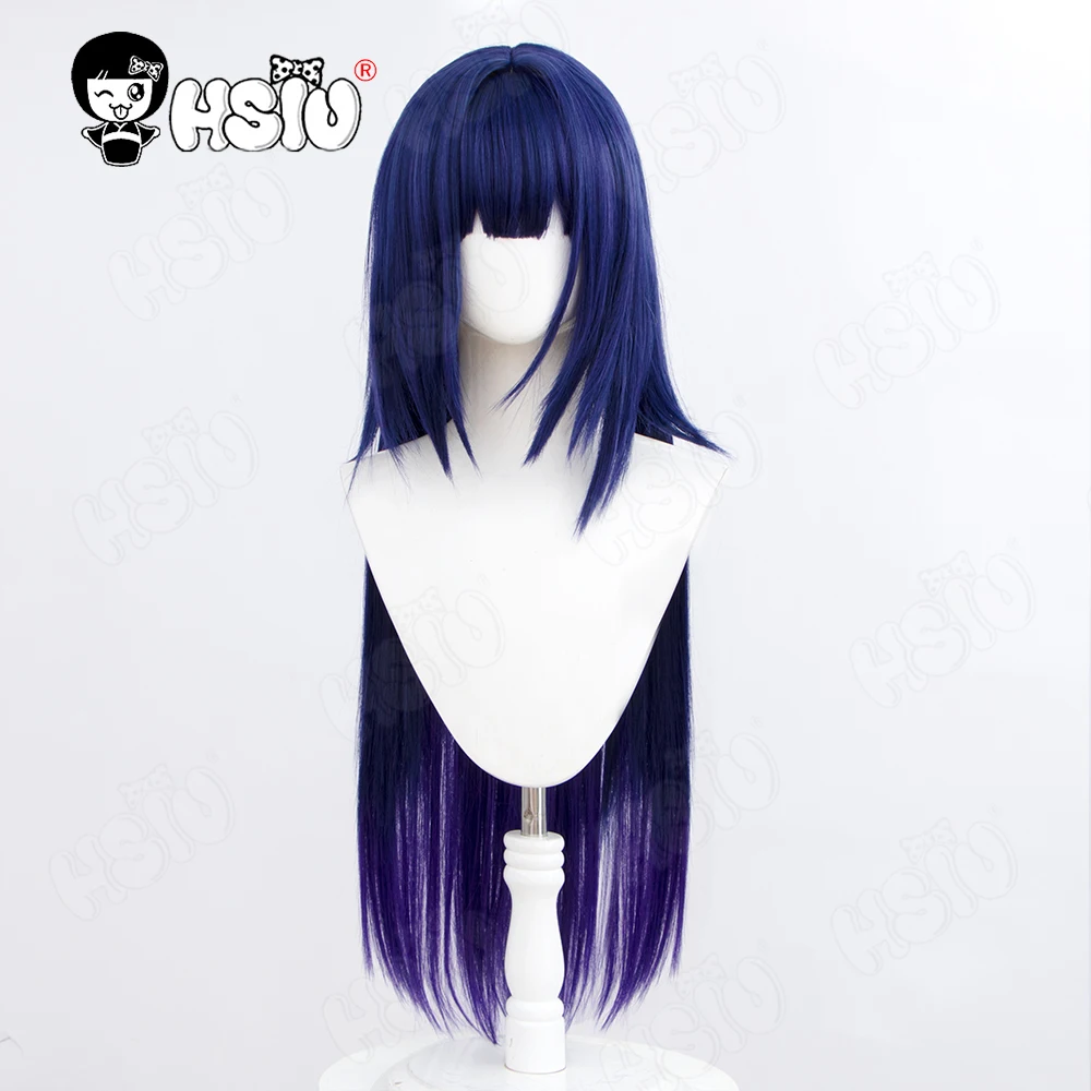Raiden Mei Cosplay Wig HSIU 80CM Dark Blue Gradient Dark Purple Long Hair Synthetic Wig+Wig Cap Game Honkai Impact 3 Cosplay Wig