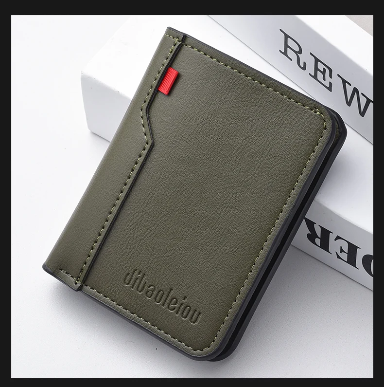 1Pc New Ultra-thin Mini Soft PU Leather Credit Card Wallet Holder Short Vertical High Quality Men's Wallet
