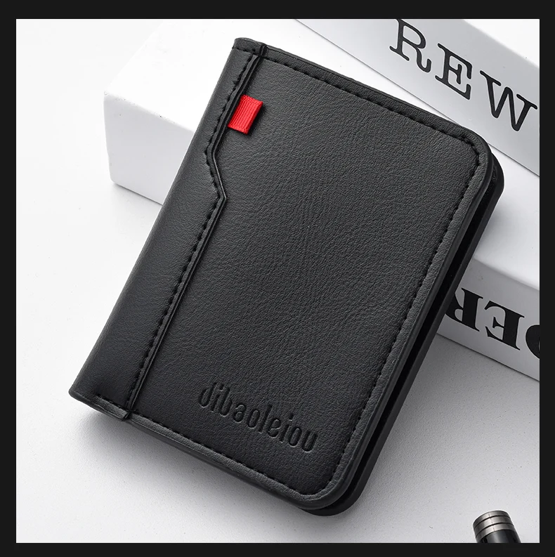 1Pc New Ultra-thin Mini Soft PU Leather Credit Card Wallet Holder Short Vertical High Quality Men's Wallet