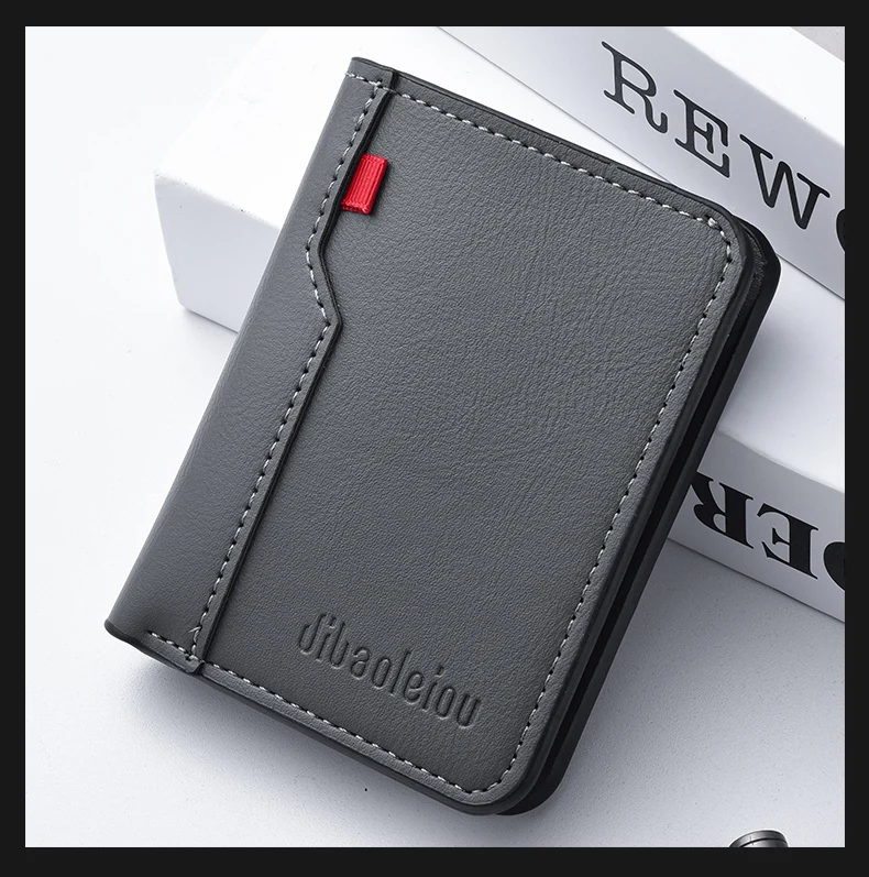1Pc New Ultra-thin Mini Soft PU Leather Credit Card Wallet Holder Short Vertical High Quality Men's Wallet