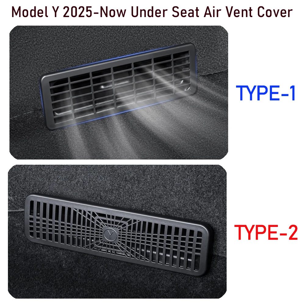 Under Seat Vent Cover for Tesla Model 3 Y Juniper 2025 2026 Air Condition Outlet Protector Rear Seat Air Vent Grill Accessories