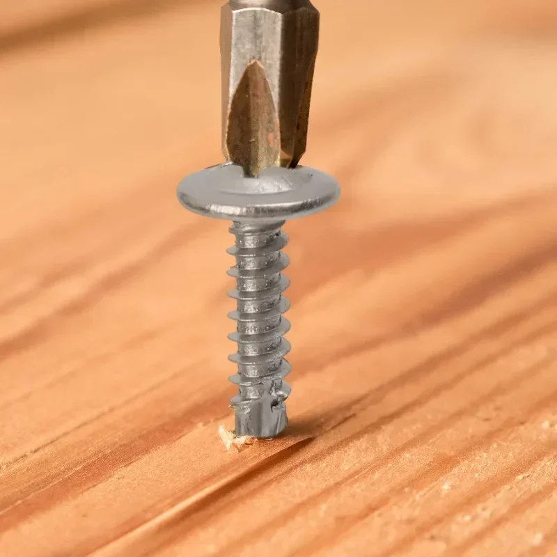 100PCS High-Strength #8 M4.2 Self-Tapping Sheet Metal Screws - 410 Stainless Steel Truss Head, Quick Tapping for Lath to Metal