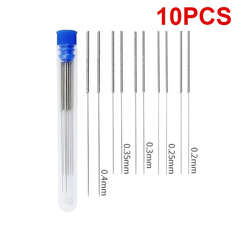 10-Piece Stainless Steel Cleaning Nozzle Kit - Window Wiper, 3D Printer Nozzle, Gas Stove, Shower Needle Unclogging Brush