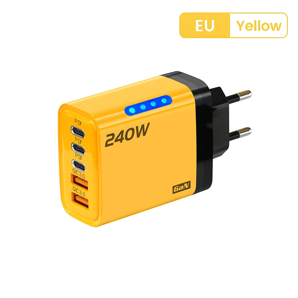 5 Ports USB C PD Charger Quick Charge 3.0 Type C USB Phone Chargers Fast Charging Adapter For IPhone17 16 15 Samsung Xiaomi Huaw
