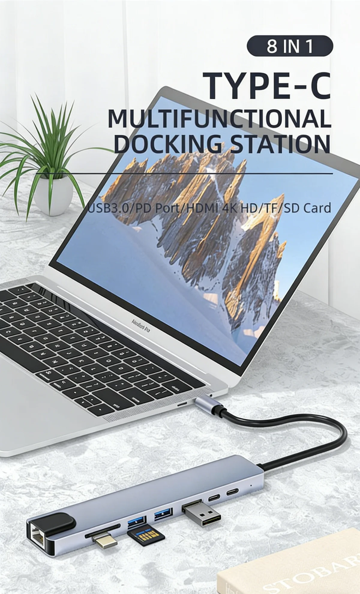 USB C HUB Type C Splitter Thunderbolt 3 Docking Station Laptop Adapter With For Macbook Air M1 iPad Pro RJ45 HDMI