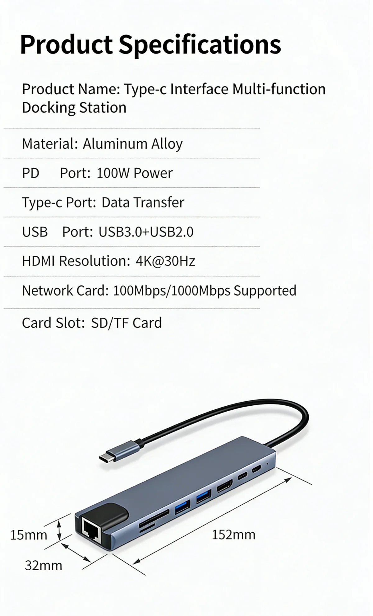USB C HUB Type C Splitter Thunderbolt 3 Docking Station Laptop Adapter With For Macbook Air M1 iPad Pro RJ45 HDMI