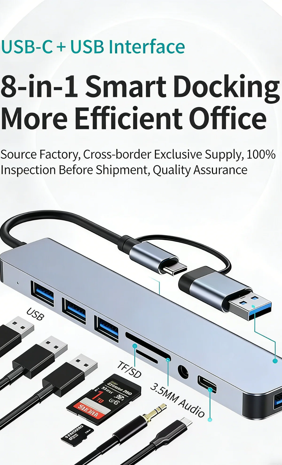 USB C HUB Type C Splitter Thunderbolt 3 Docking Station Laptop Adapter With For Macbook Air M1 iPad Pro RJ45 HDMI