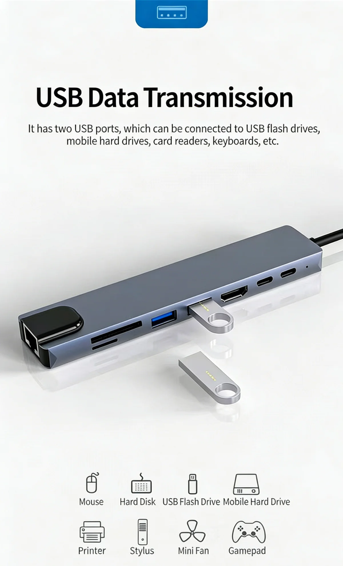 USB C HUB Type C Splitter Thunderbolt 3 Docking Station Laptop Adapter With For Macbook Air M1 iPad Pro RJ45 HDMI