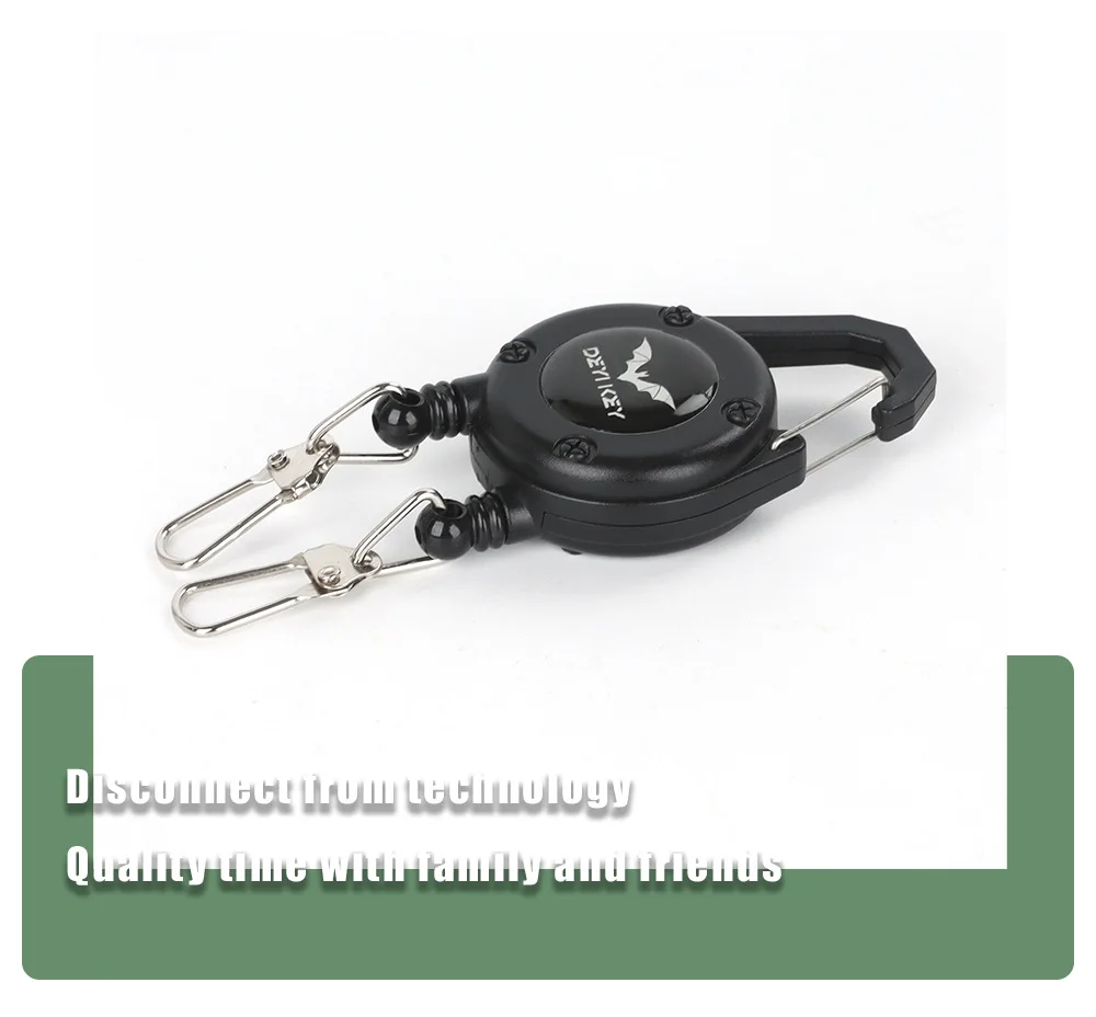 Outdoor Double Headed Clip Buckle, Work Permit Hanging Buckle, Keychain, Fishing Buckle, Telescopic Buckle, Easy to Pull Buckle