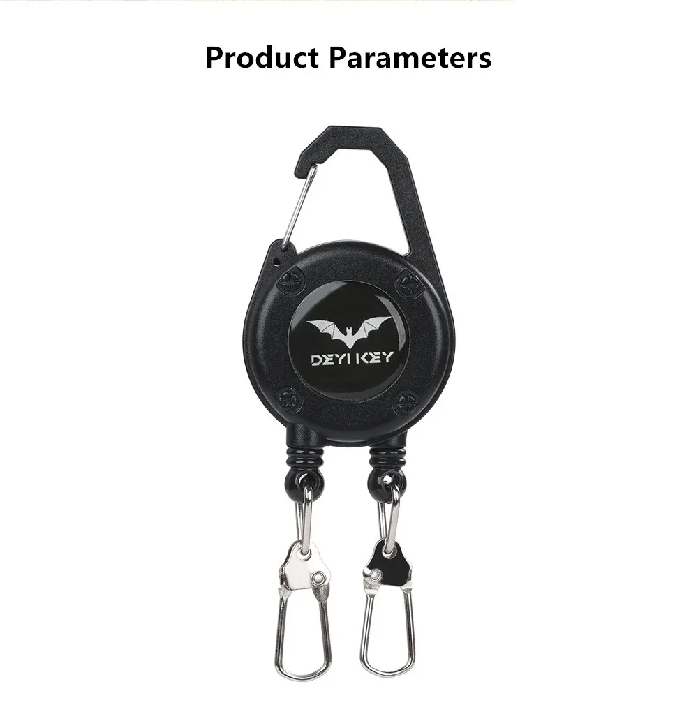 Outdoor Double Headed Clip Buckle, Work Permit Hanging Buckle, Keychain, Fishing Buckle, Telescopic Buckle, Easy to Pull Buckle