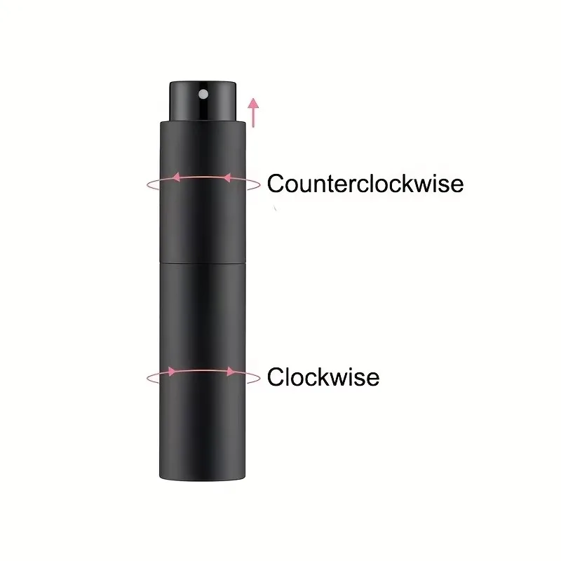 10ml Travel Perfume Atomizer, Refillable Cologne Container, Empty Spray Bottle Suitable for Mini Atomizer Size (Black)