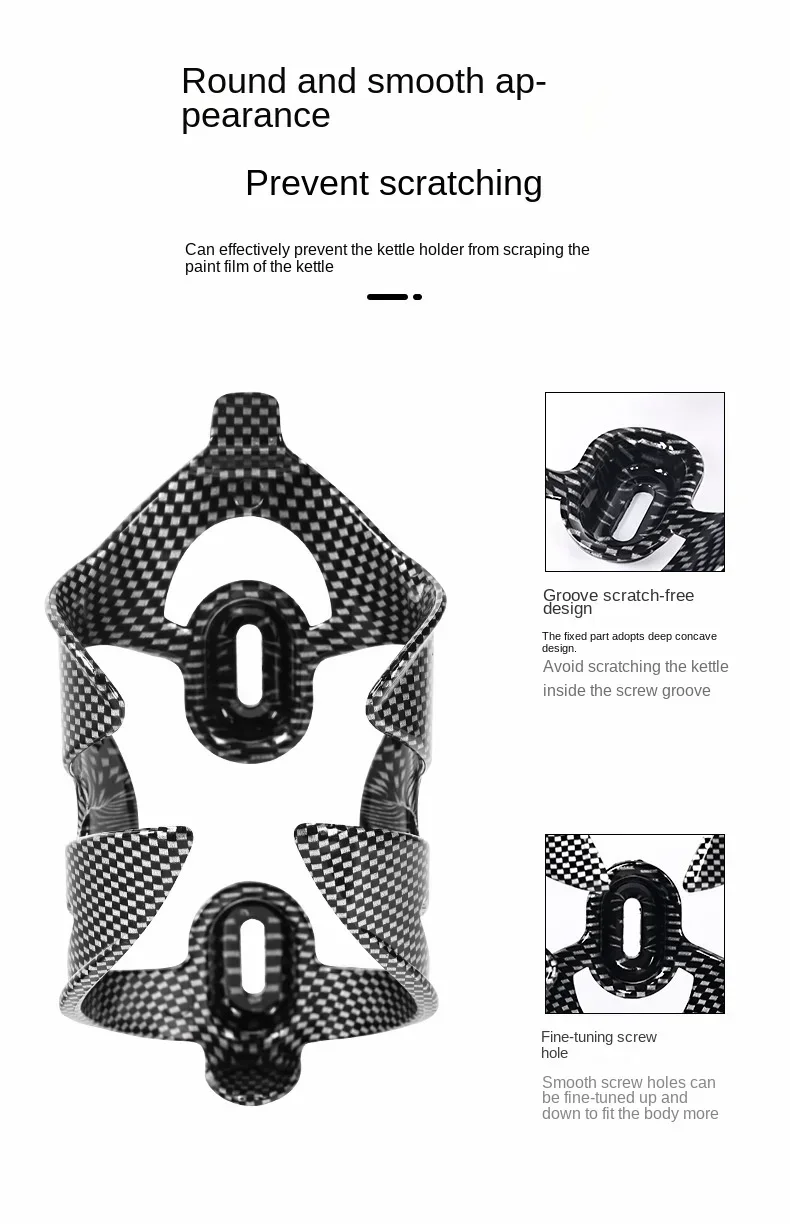 Ultra Lightweight Full Carbon Fiber Pattern Water Kettle Cage Matte Durable Bicycle Bottle Rack Road Mountain Bike Bike