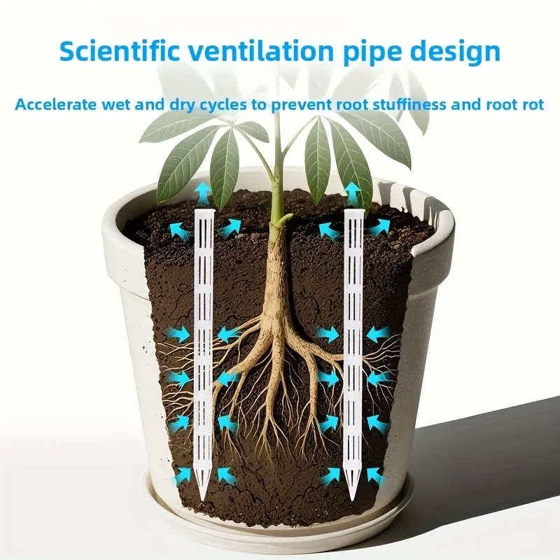10/20Pcs Plant Aeration Tubes for Pots -Root Rot Prevention,Prevent Overwatering for Healthy Roots,Wet-dry Cycle.gardening Tools