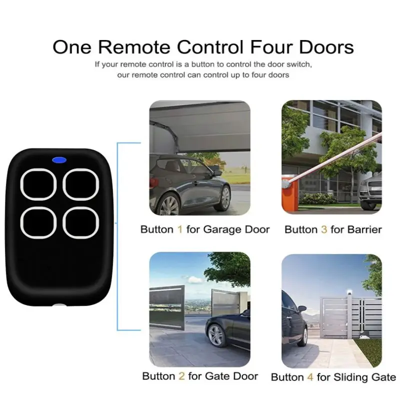 Universal 433MHZ Duplicator Garage Remote Controller Command Clone Self-copying Automation Gate 433.92 MHz Fixed Code