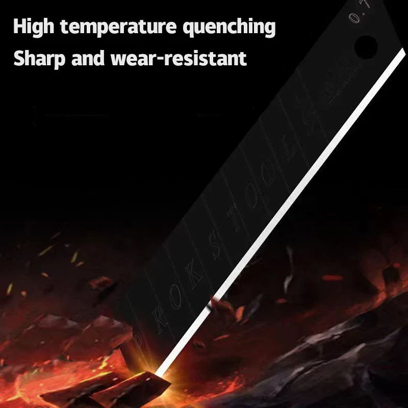 100/10PCS Carbon Steel Replace Utility Knife Blade 100mm*18mm Black DIY Tool Carving Blades For Student Office Station