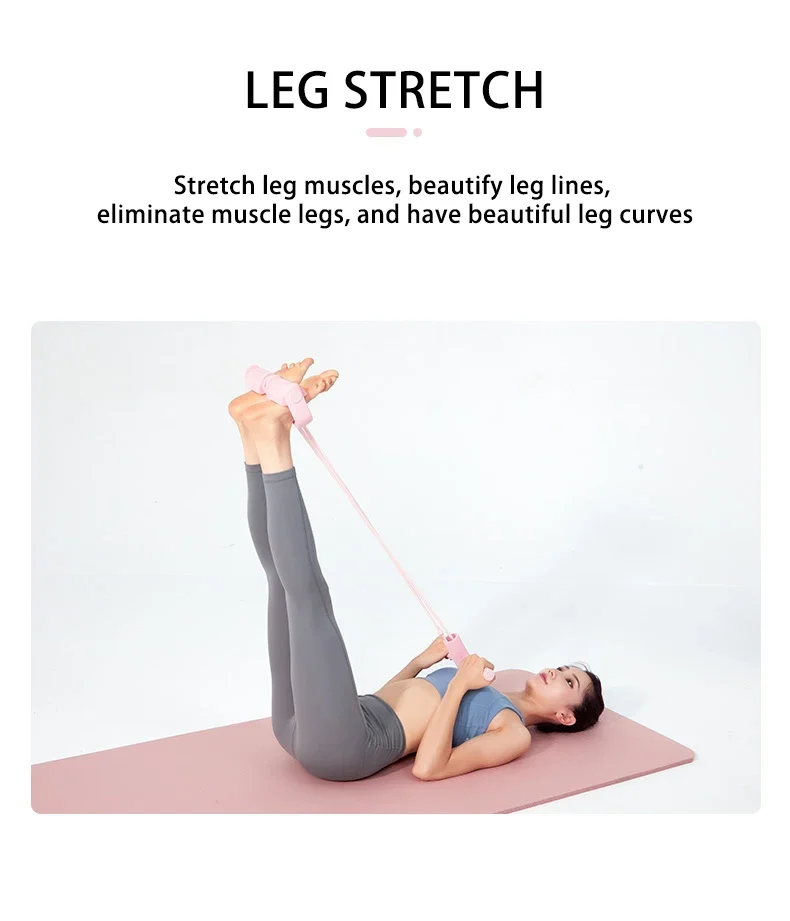 Multi-Functional Four-Tube Pedal Tensioner Yoga Elastic Band Home Fitness Equipment Abdominal Strengthening Tension Rope
