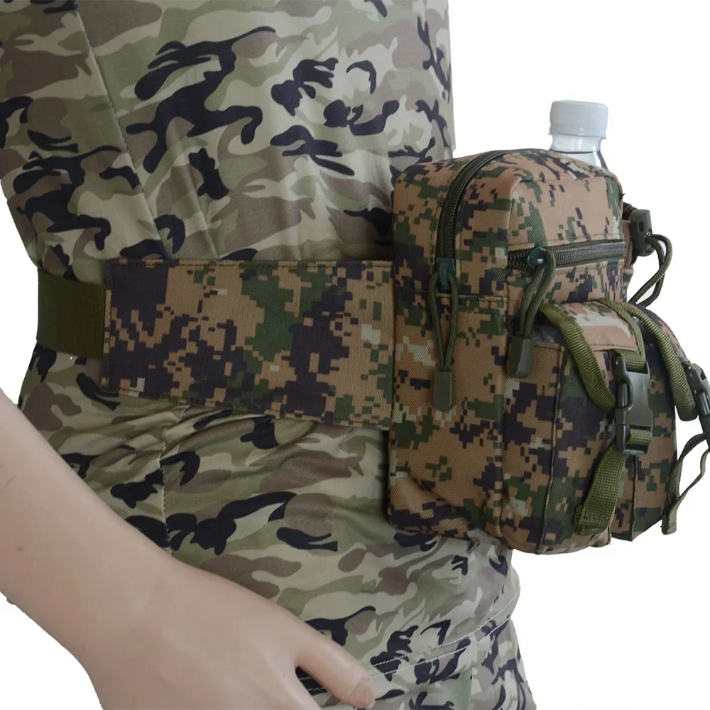 Outdoor Fanny Pack Waist Bag Pack Hip Bum EDC Bag with Adjustable Strap and Water Bottle Holder for Camping Hiking Hunting