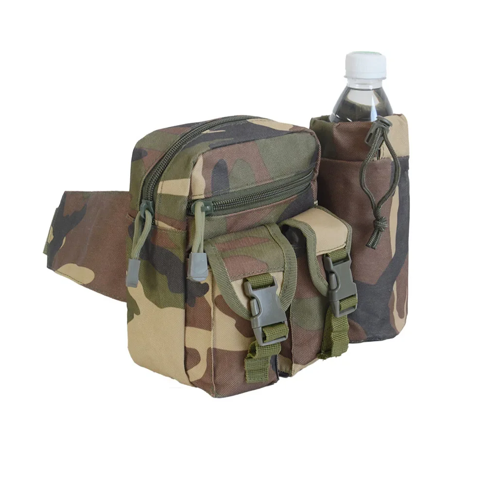 Outdoor Fanny Pack Waist Bag Pack Hip Bum EDC Bag with Adjustable Strap and Water Bottle Holder for Camping Hiking Hunting